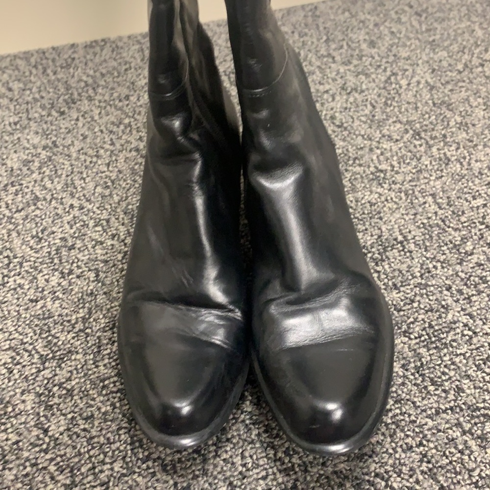 Glacee Black Leather tall, heeled boots 8.5 M - Picture 5 of 11